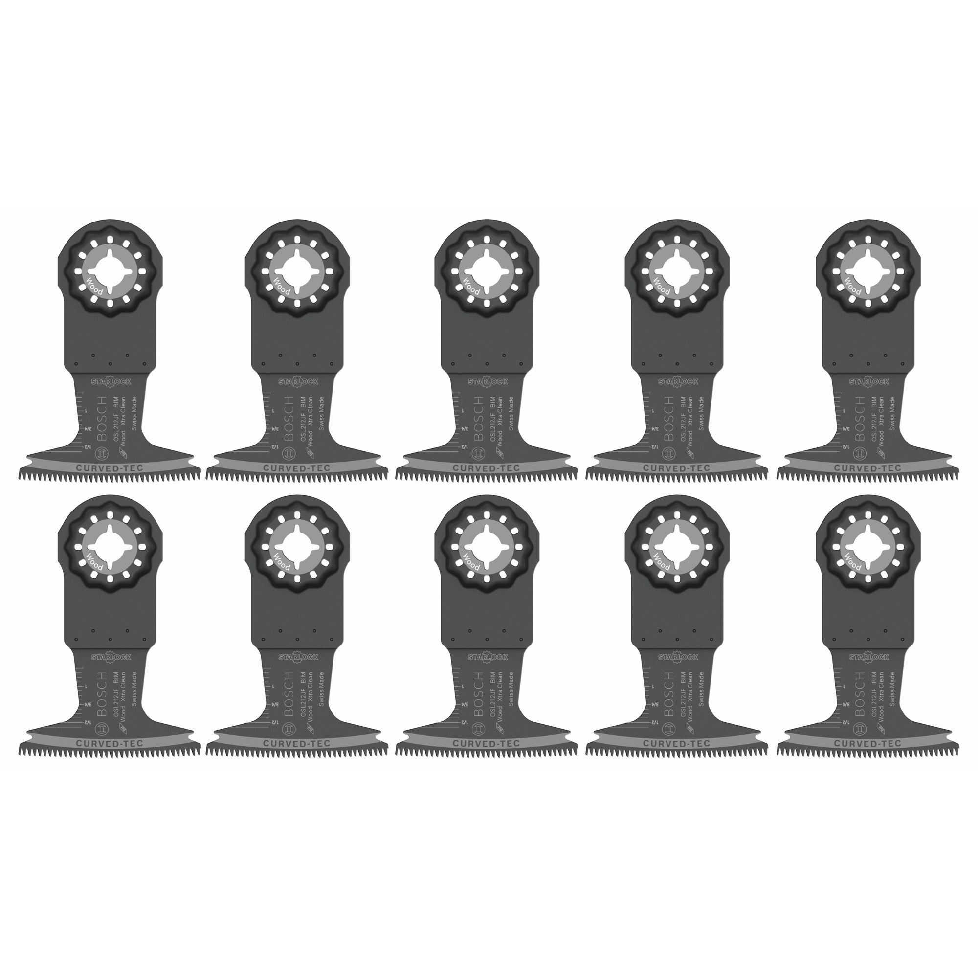 Bosch Starlock Oscillating Multi-Tool Bi-Metal Plunge Cut Blades — 2.5in., Xtra-Clean, 10 Pk, Model# OSL212JF-10